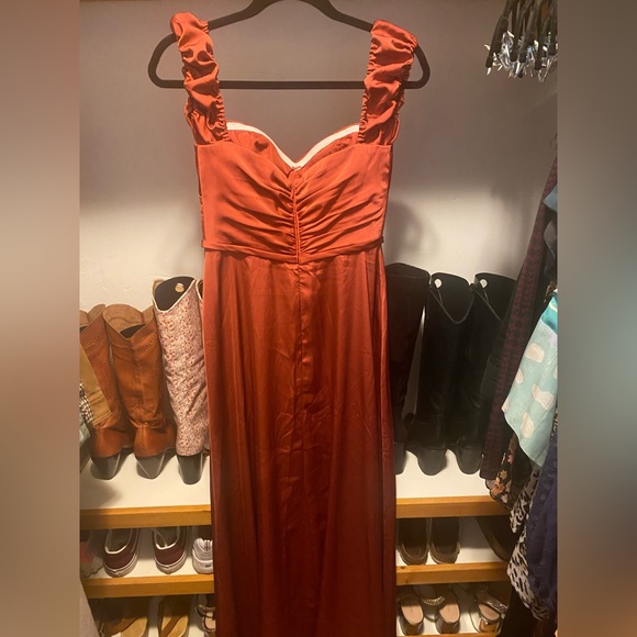 Azazie Alexia Stretch Satin Maxi Dress - Picture 6 of 8